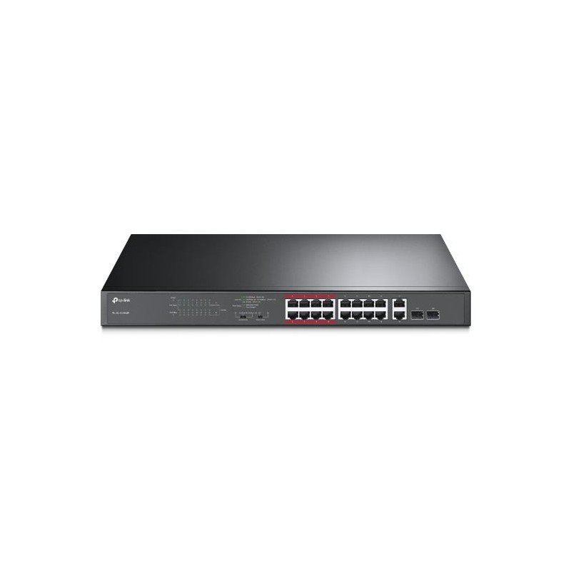 Switch|TP-LINK|Desktop/pedestal|16x10Base-T / 100Base-TX|2x10/100/1000BASE-T/SFP combo|PoE+ ports 16|192 Watts|TL-SL1218MP