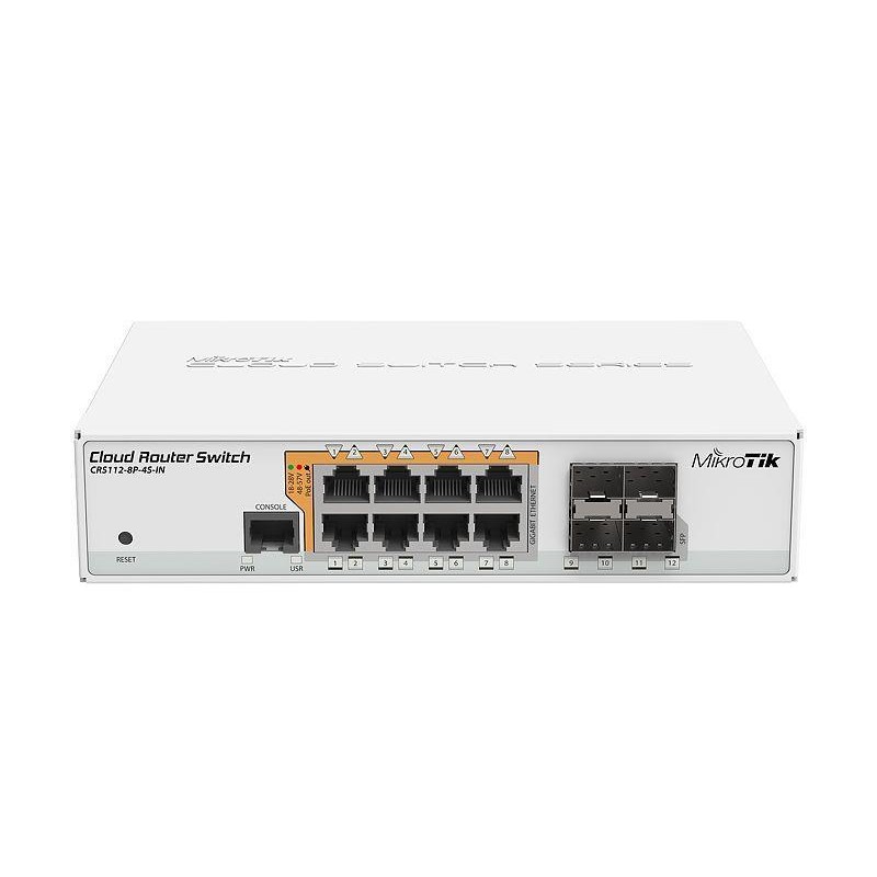 NET ROUTER/SWITCH 8PORT 1000M/4SFP CRS112-8P-4S-IN MIKROTIK