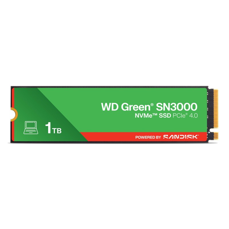 SSD|SANDISK|Green|POWERED BY SANDISK|1TB|M.2|NVMe|Write speed 4200 MBytes/sec|Read speed 5000 MBytes/sec|2.3mm|TBW 150 TB|WDS100