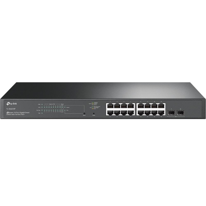 Switch|TP-LINK|JetStream|TL-SG2218P|Desktop/pedestal|16x10Base-T / 100Base-TX / 1000Base-T|2xSFP|PoE+ ports 16|150 Watts|TL-SG22