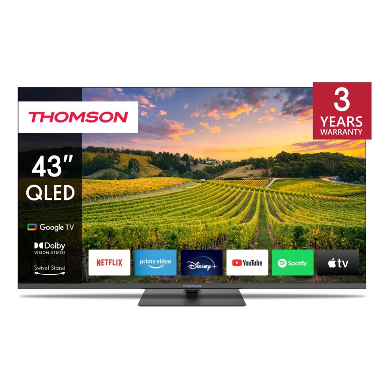 TV Set|THOMSON|43"|4K/Smart|QLED|3840x2160|Bluetooth|Google TV|43QG5C14