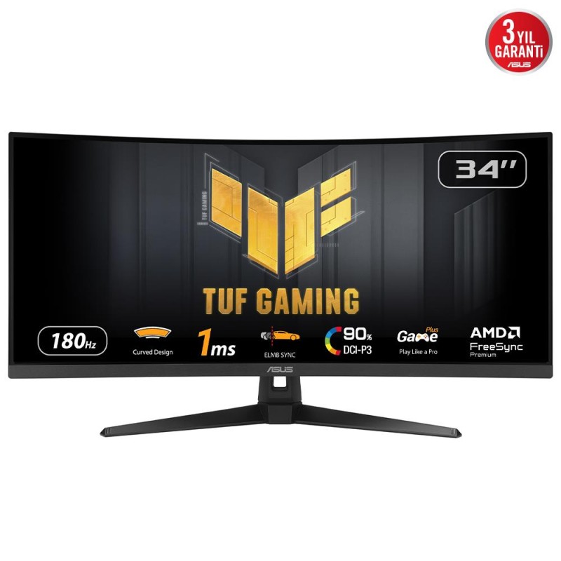 LCD Monitor|ASUS|TUF Gaming VG34VQ3B|34"|Gaming/Curved|Panel VA|3440x1440|16:9|180Hz|1 ms|Speakers|90LM0AA0-B01170