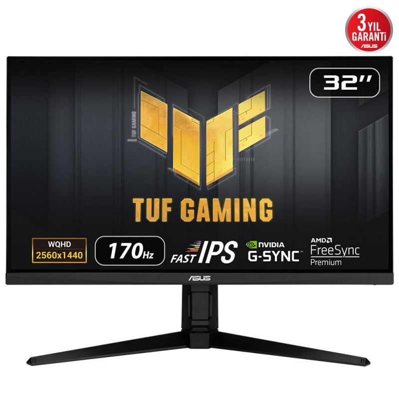 LCD Monitor|ASUS|31.5"|Gaming|Panel IPS|2560x1440|16:9|170Hz|Matte|1 ms|Speakers|Swivel|Height adjustable|Tilt|Colour Black|90LM