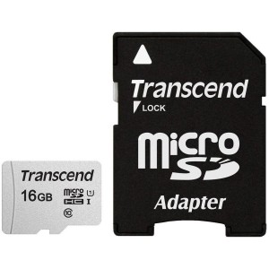MEMORY MICRO SDHC 16GB W/ADAP/C10 TS16GUSD300S-A TRANSCEND