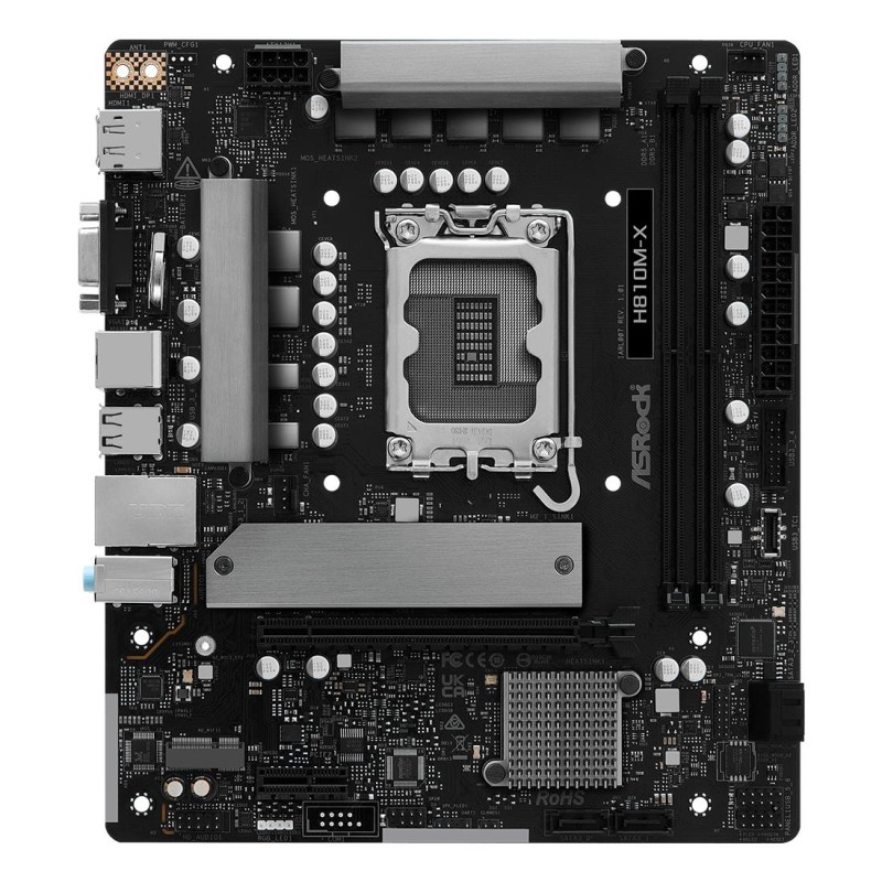 Mainboard|ASROCK|Intel H810|LGA1851|Micro-ATX|Memory DDR5|Memory slots 2|H810M-X