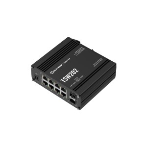 Switch|TELTONIKA|TSW202|Type L2|2xSFP|8xRJ45|PoE+ ports 8|240 Watts|TSW202