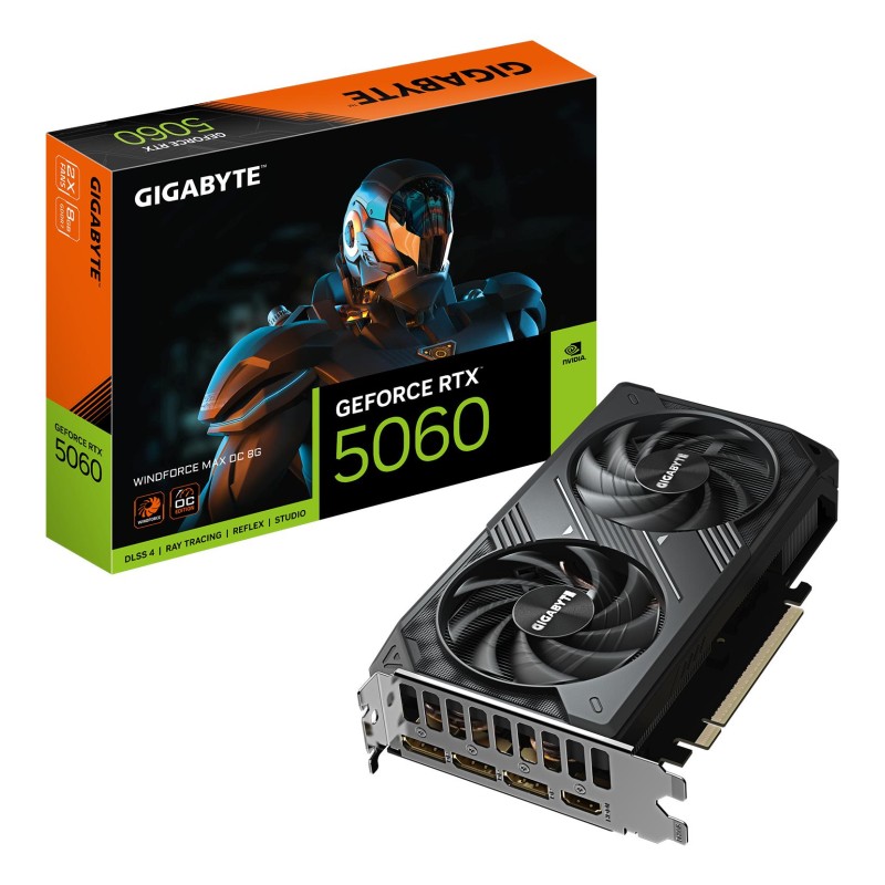 Graphics Card|GIGABYTE|NVIDIA|GeForce RTX 5060|2512 MHz|8 GB|GDDR7|128 bit|PCI Express 5.0|Active|GV-N5060WF2MAXOC-8GD