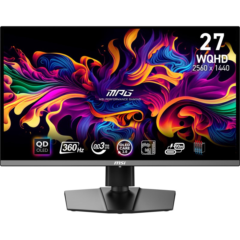Monitor|MSI|MPG 271QRX QD-OLED|26.5"|Gaming|Panel QD-OLED|2560x1440|16:9|360Hz|Matte|0.03 ms|Swivel|Pivot|Height adjustable|Tilt