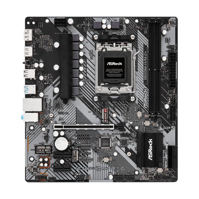 Mainboard|ASROCK|AMD B650|SAM5|Micro-ATX|Memory DDR5|Memory slots 2|1xPCI-E|2xPCI-Express 4.0 1x|1xPCI-Express 4.0 16x|1xM.2|1xH