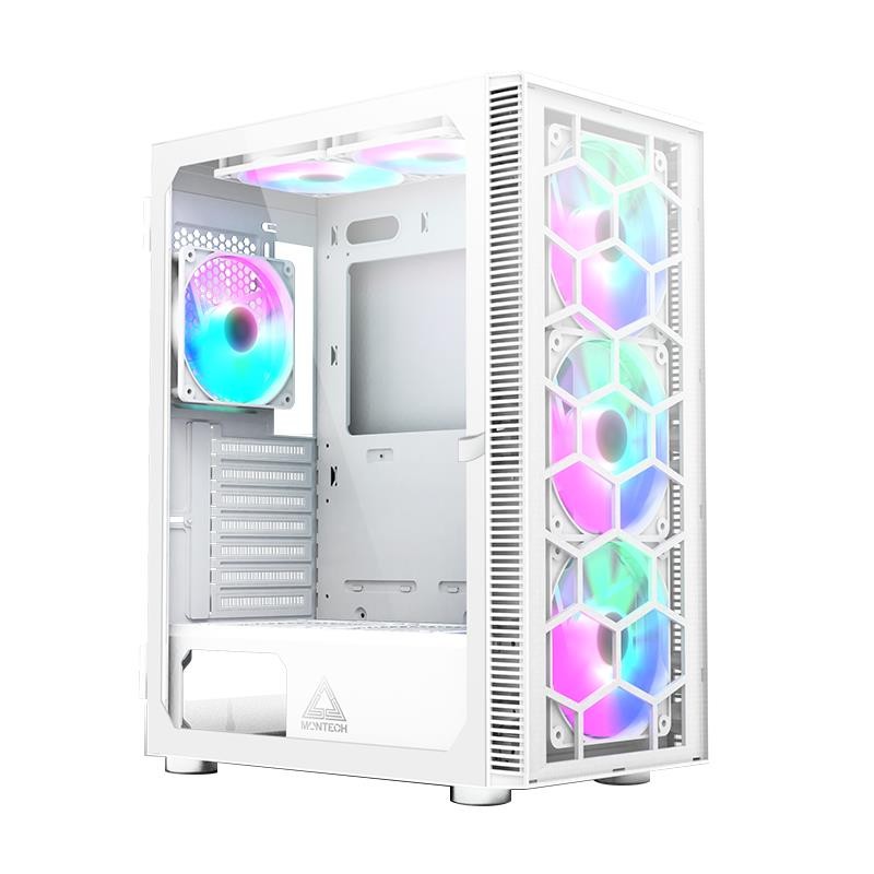 Case|MONTECH|X3 Glass|MidiTower|Case product features Transparent panel|Not included|ATX|MicroATX|MiniITX|Colour White|X3GLASS(W