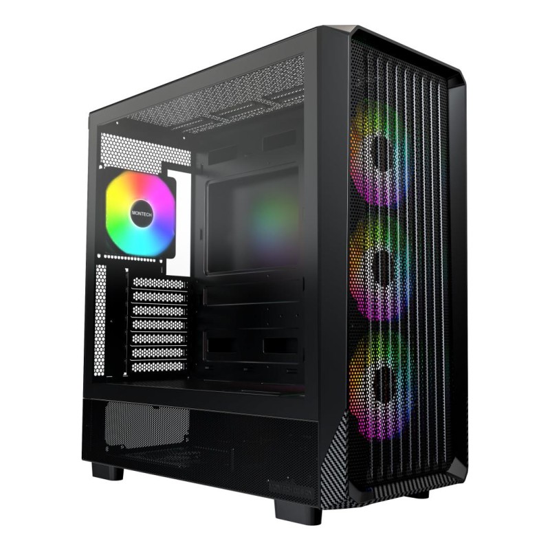 Case|MONTECH|X5|MidiTower|Case product features Transparent panel|Not included|Colour Black|X5(B)