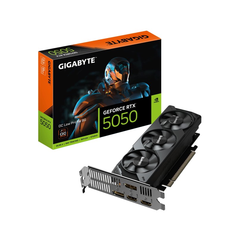 Graphics Card|GIGABYTE|NVIDIA GeForce RTX 5050|8 GB|GDDR6|128 bit|PCIE 5.0 16x|GPU 2587 MHz|Triple slot Fansink|GV-N5050OC-8GL1.