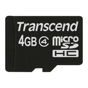 MEMORY MICRO SDHC 4GB/CLASS4 TS4GUSDC4 TRANSCEND
