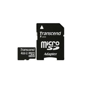 MEMORY MICRO SDHC 4GB W/ADAPT/CLASS4 TS4GUSDHC4 TRANSCEND