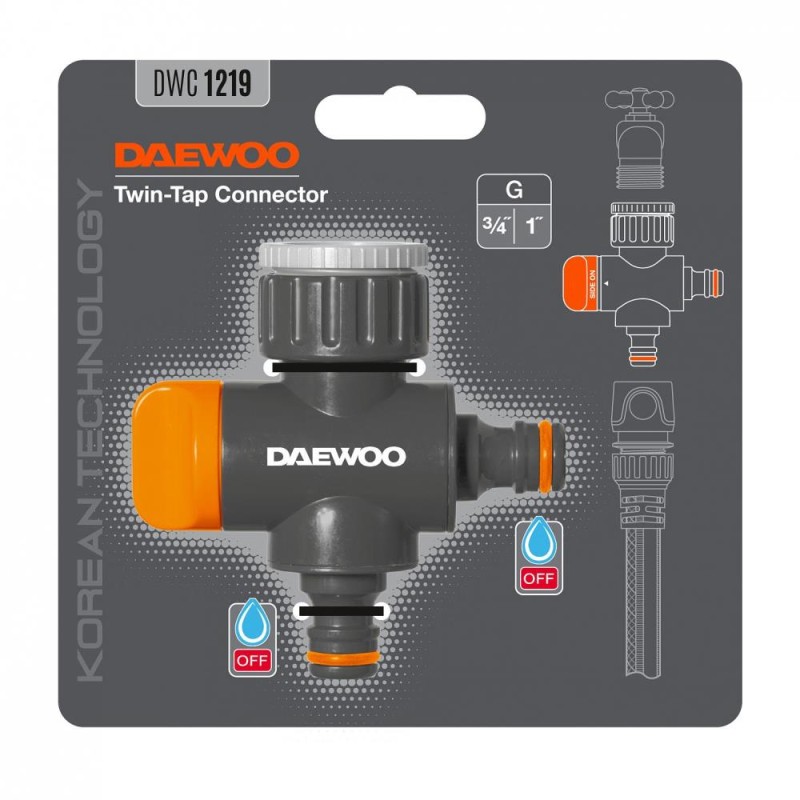HOSE ACC CONNECTOR TWIN-TAP/3/4" DWC 1219 DAEWOO