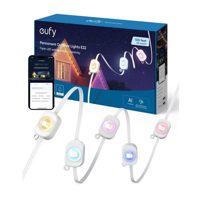 Smart Lightstrip|EUFY|Permanent Outdoor Lights E22|Bluetooth|T8L02321