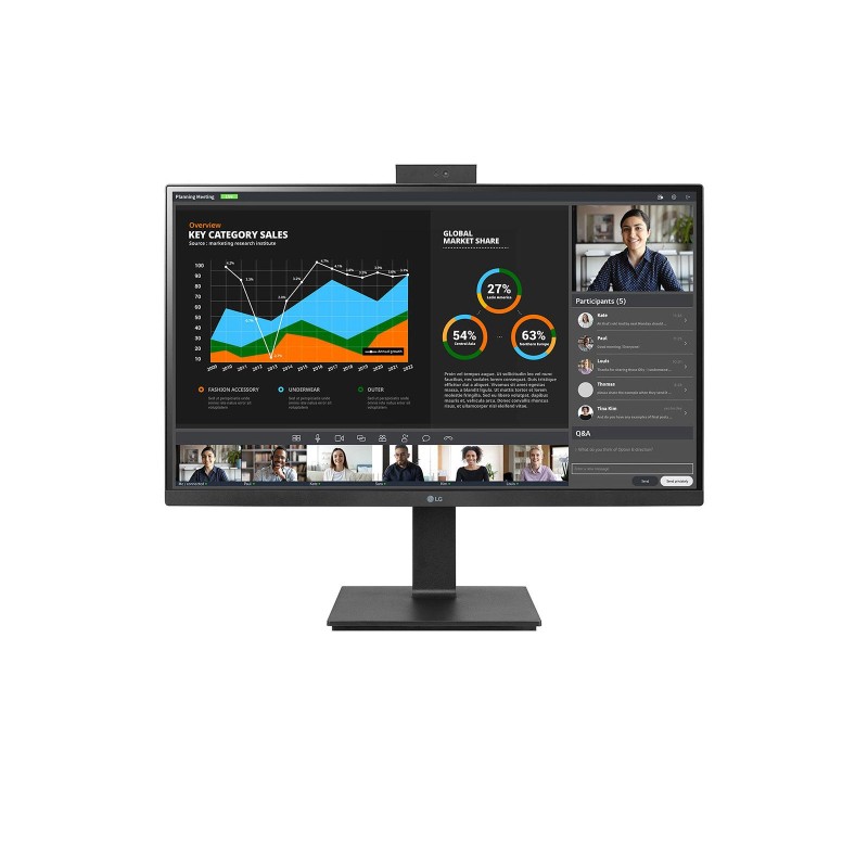 LCD Monitor|LG|27"|Panel IPS|2560x1440|16:9|5 ms|Speakers|Swivel|Pivot|Height adjustable|Tilt|Colour Black|27BQ75QC-B