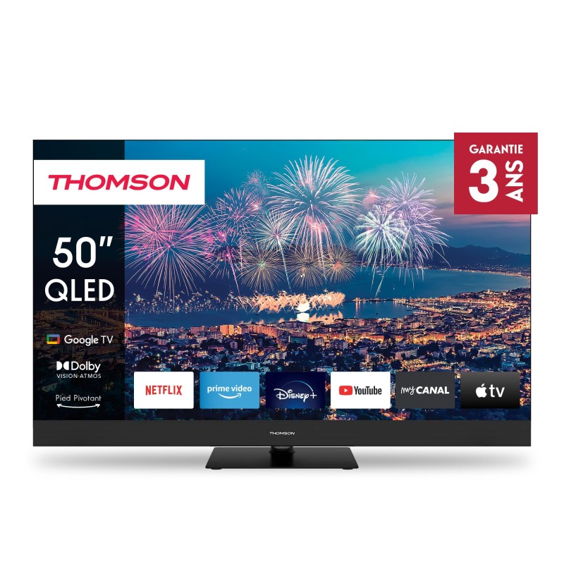 TV Set|THOMSON|50"|4K/Smart|QLED|3840x2160|Wireless LAN|Bluetooth|Google TV|Black|50QG6C14
