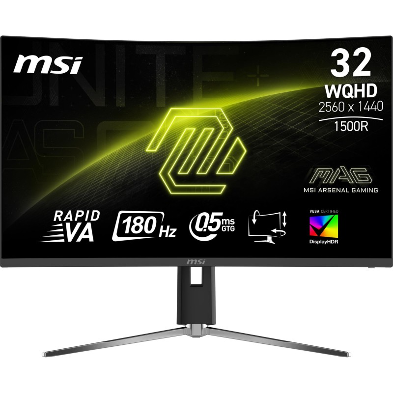 LCD Monitor|MSI|MAG 32CQ6PF|31.5"|Gaming|Panel VA|2560x1440|16:9|180 Hz|0.5 ms|MAG32CQ6PF