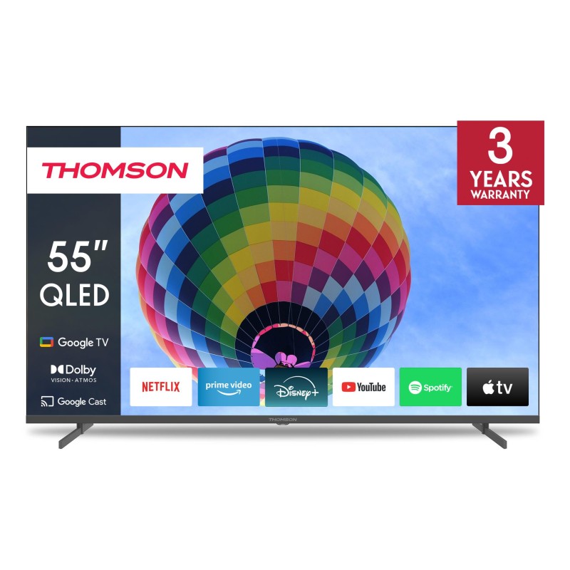 TV Set|THOMSON|55"|4K/Smart|QLED|3840x2160|Wireless LAN|Bluetooth|Google TV|Dark Grey|55QG4S14