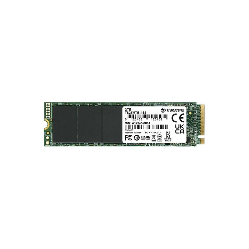 SSD|TRANSCEND|2TB|PCIe Gen3|NVMe|NAND flash technology 3D NAND|Write speed 1900 MBytes/sec|Read speed 3200 MBytes/sec|Form Facto