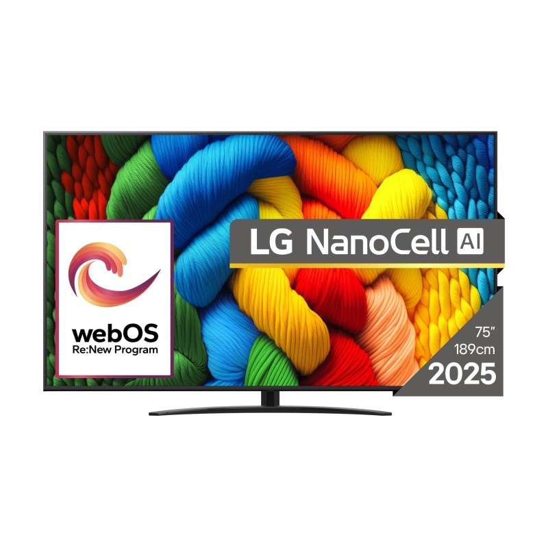TV Set|LG|75"|4K/Smart|3840x2160|Wireless LAN|Bluetooth|webOS|Black|75NANO81A3A