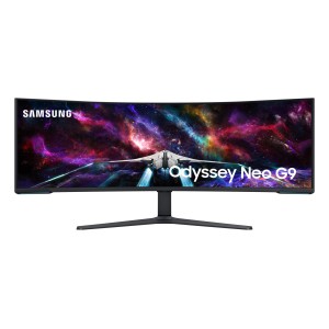 LCD Monitor|SAMSUNG|57"|Gaming/Curved|Swivel|Height adjustable|Tilt|Matte|Panel VA|7680x2160|32:9|240Hz|1 ms|Speakers|Colour Bla