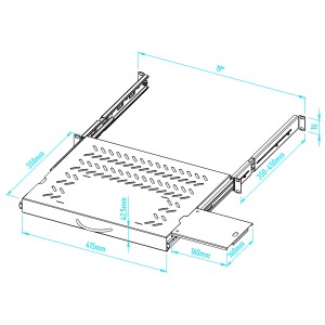 REGULEERITAV SAHTEL KLAVIATUURILE JA HIIRELE RSR-F2-19-1U-350B-KM STALFLEX