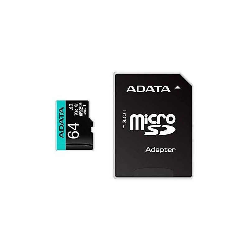 4710273771328MEMORY MICRO SDXC 64GB W/ADAP./AUSDX64GUI3V30SA2-RA1 ADATA