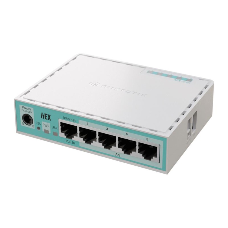 4752224009616NET ROUTER 10/100/1000M 5P HEX/E50UG MIKROTIK