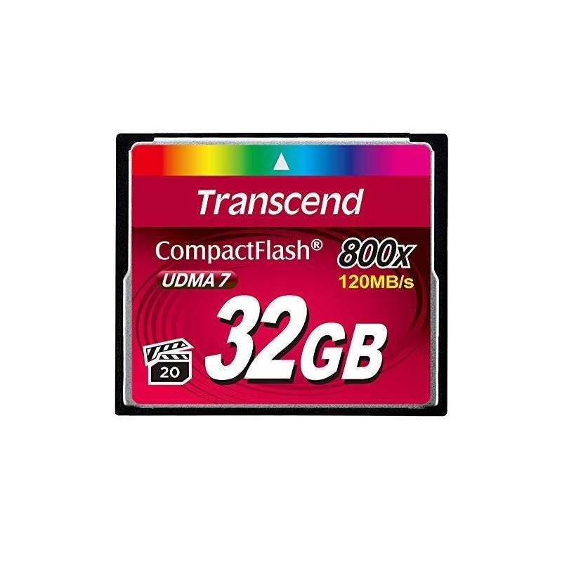760557830023MEMORY COMPACT FLASH 32GB/800X TS32GCF800 TRANSCEND
