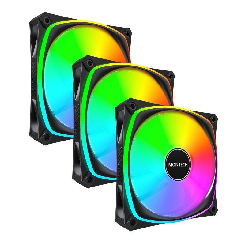 4710562748536CASE FAN 120MM/RX120 PRO BLACK 3 IN 1 MONTECH