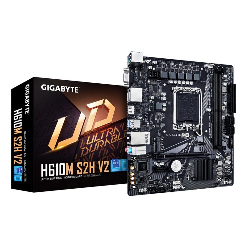 4719331859817Mainboard|GIGABYTE|Intel H610|LGA1700|Micro-ATX|Memory DDR5|Memory slots 2|1xPCI-Express 3.0 1x|1xPCI-Express 4.0 16x|1xM.2|1x15