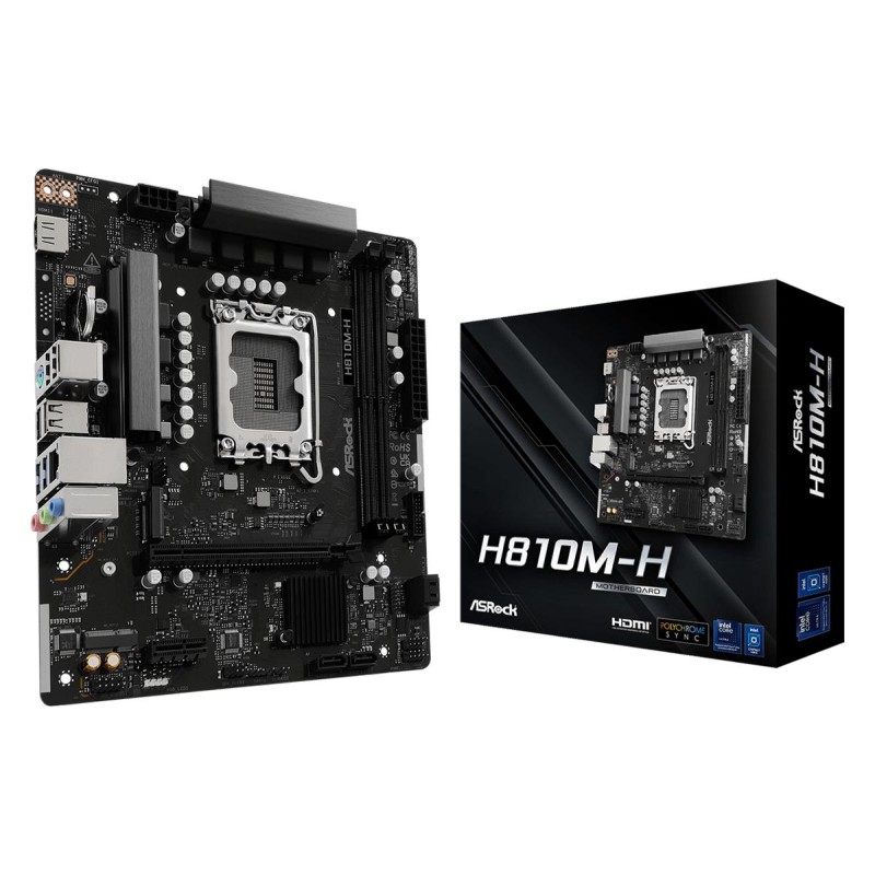 4711581490833Mainboard|ASROCK|H810M-H|Intel H810|LGA 1851 (Socket V1)|micro ATX|RAM DDR5-SDRAM|2xSlots|1xNumber of M.2 (M) slots|H810M-H
