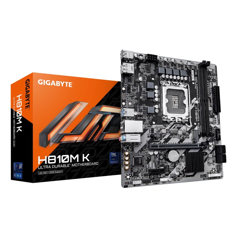 4719331868697Mainboard|GIGABYTE|Intel H810|LGA1851|Micro-ATX|Memory DDR5|Memory slots 2|H810MK1.0