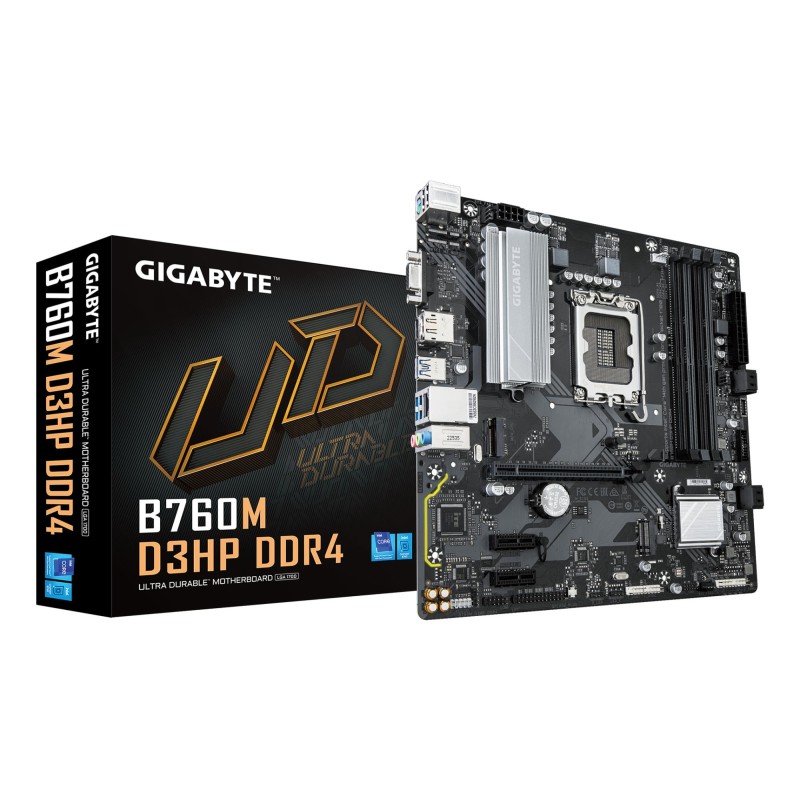 4719331862848Mainboard|GIGABYTE|Intel B760 Express|LGA1700|Micro-ATX|Memory DDR4|Memory slots 4|2xPCI-Express 3.0 1x|1xPCI-Express 4.0 16x|2x