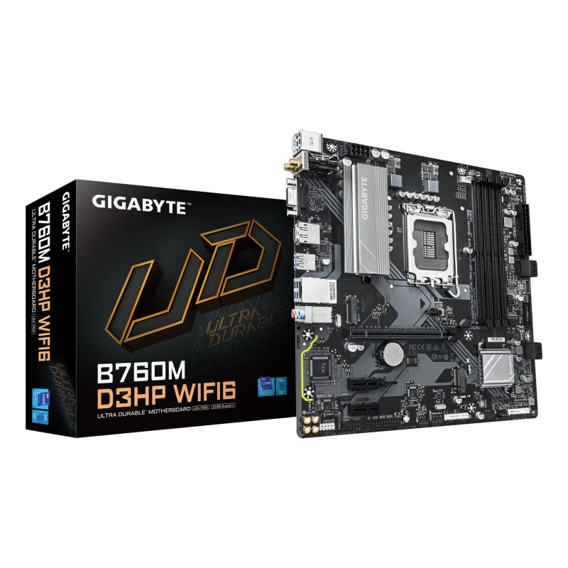4719331867638Mainboard|GIGABYTE|Intel B760 Express|LGA1700|Micro-ATX|Memory DDR5|Memory slots 4|B760MD3HPWIFI61.0