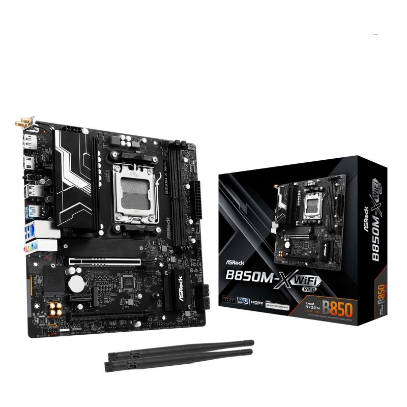 4711581490765Mainboard|ASROCK|AMD B850|SAM5|Micro-ATX|Memory DDR5|Memory slots 2|B850M-XWIFIR2.0