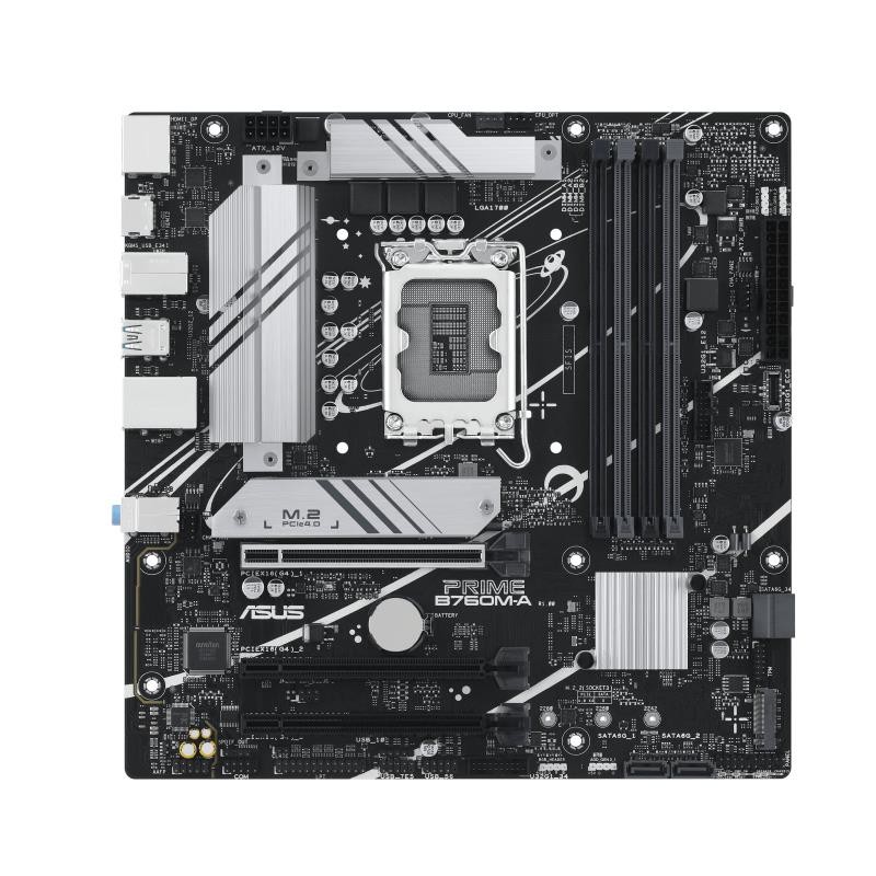 4711387140710Mainboard|ASUS|Intel B760 Express|LGA1700|Micro-ATX|Memory DDR5|Memory slots 4|2xPCI-Express 4.0 16x|2xM.2|1xHDMI|2xDisplayPort|