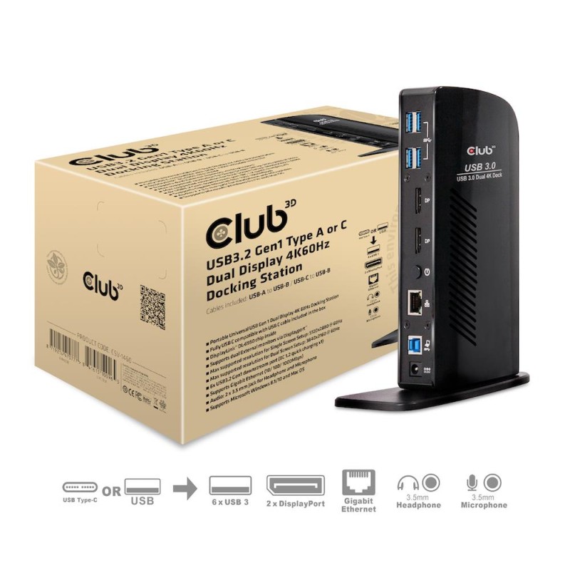 8719214470777NB ACC DOCKING STATION/USB CSV-1460 CLUB3D