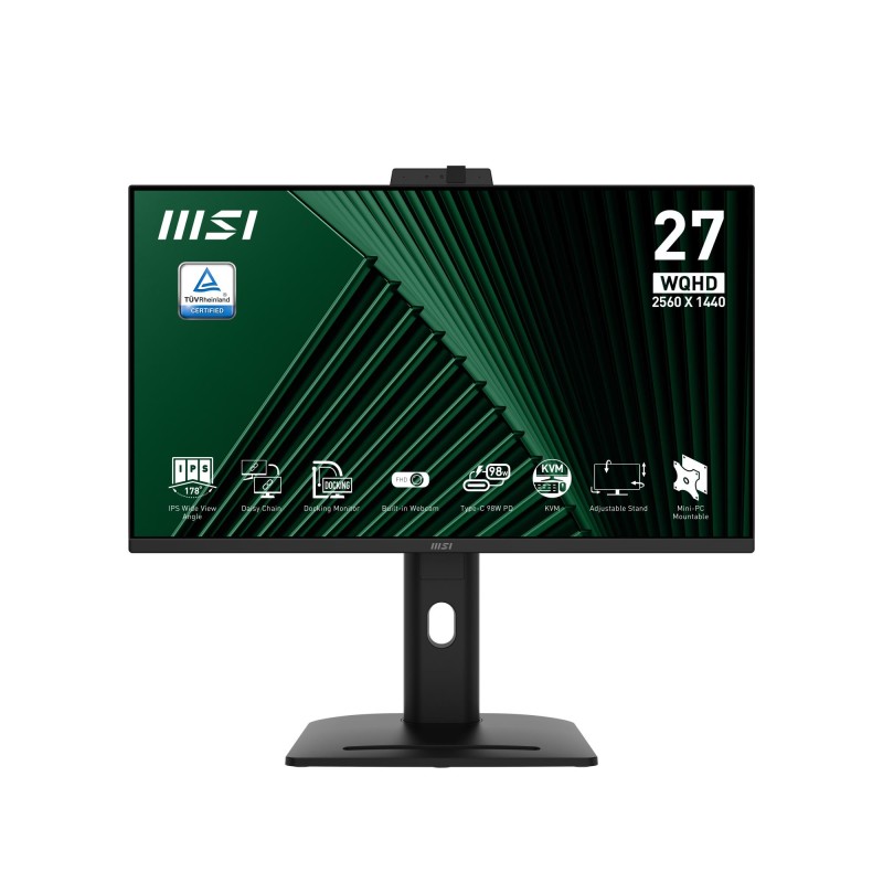 4711377238182LCD Monitor|MSI|PRO MP275QPDG|27"|Business|Swivel|Pivot|Height adjustable|Tilt|Matte|Panel IPS|2560x1440|16:9|100Hz|5 ms|Speaker