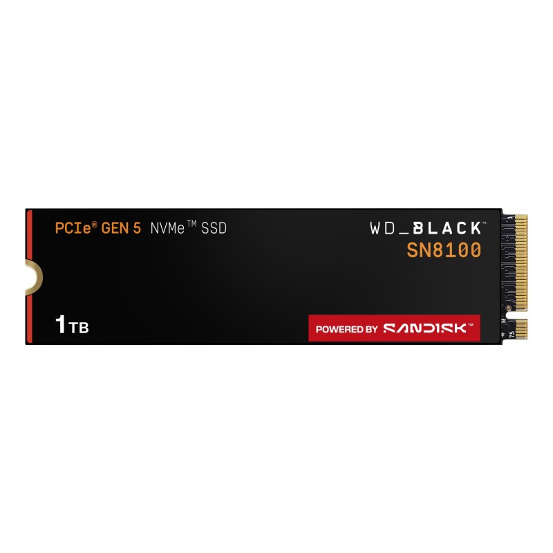 619659220884SSD|SANDISK|2400xTBW rating|NVMe Yes|PCI Express 5.0|M.2|1000 GB|POWERED BY SANDISK|Black SN8100|WDS100T1X0M