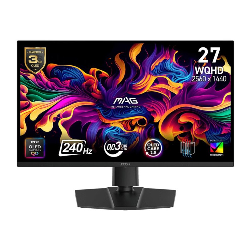 4711377281690Monitor|MSI|MAG 273QP QD-OLED X24|26.5"|Gaming|Matte|Panel QD-OLED|2560x1440|16:9|240Hz|0.03 ms|Colour Black|MAG273QPQD-OLEDX24