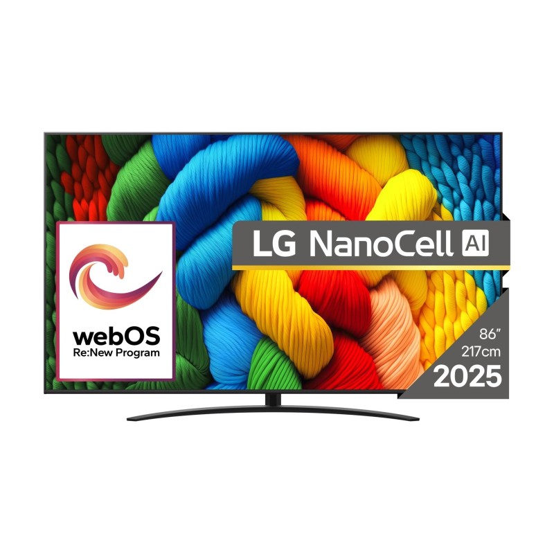8806096360552TV Set|LG|86"|4K/Smart|3840x2160|Wireless LAN|Bluetooth|webOS|Black|86NANO81A3A