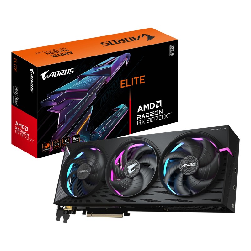 4719331355517Graphics Card|GIGABYTE|AMD|Radeon RX 9070 XT|16 GB|GDDR6|256 bit|PCI Express 5.0|Active|R9070XTAORUSE-16GD1.0