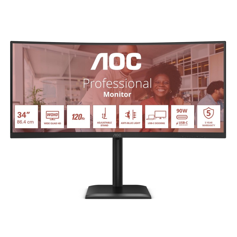 4038986112864LCD Monitor|AOC|34 "|3440 x 1440 pixels|UltraWide Quad HD|Native aspect ratio 21:9|LCD|Curved|CU34E4CV