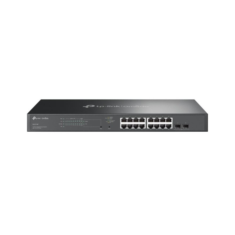4897098689509Võrgulüliti TP-LINK JetStream TL-SG2218P Desktop pedestal 16x10Base-T   100Base-TX   1000Base-T 2xSFP PoE+ ports 16 150 Watts TL