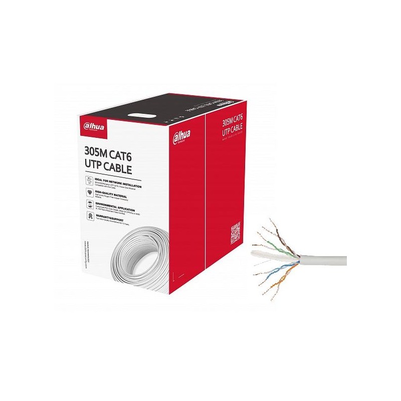 6939554998560CABLE CAT6 UTP 305M WHITE PFM920I-6UN-C DAHUA