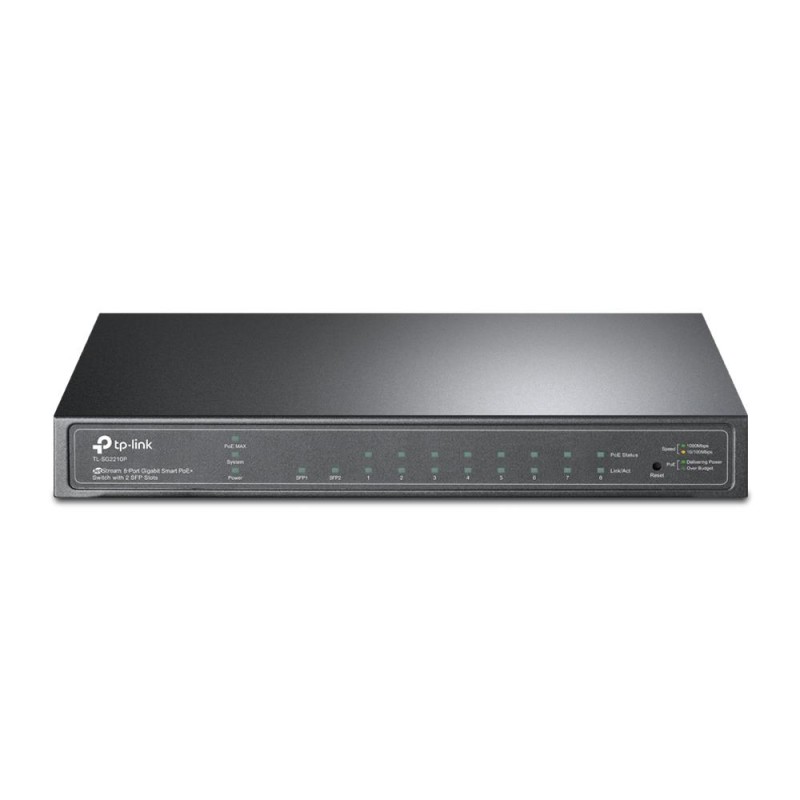 6935364022013Võrgulüliti TP-LINK Omada TL-SG2210P Type L2 Desktop pedestal 8x10Base-T   100Base-TX   1000Base-T 2xSFP PoE ports 8 TL-SG2210