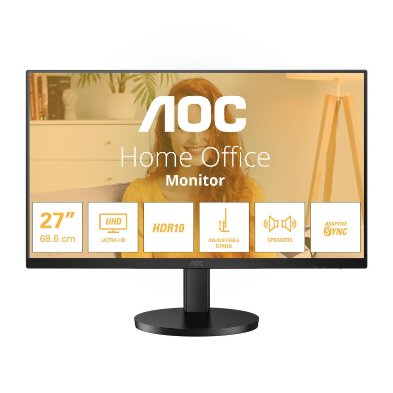 4038986181501LCD Monitor AOC 27 " 3840 x 2160 pixels 4K Ultra HD Native aspect ratio 16:9 LED Flat U27B3AF